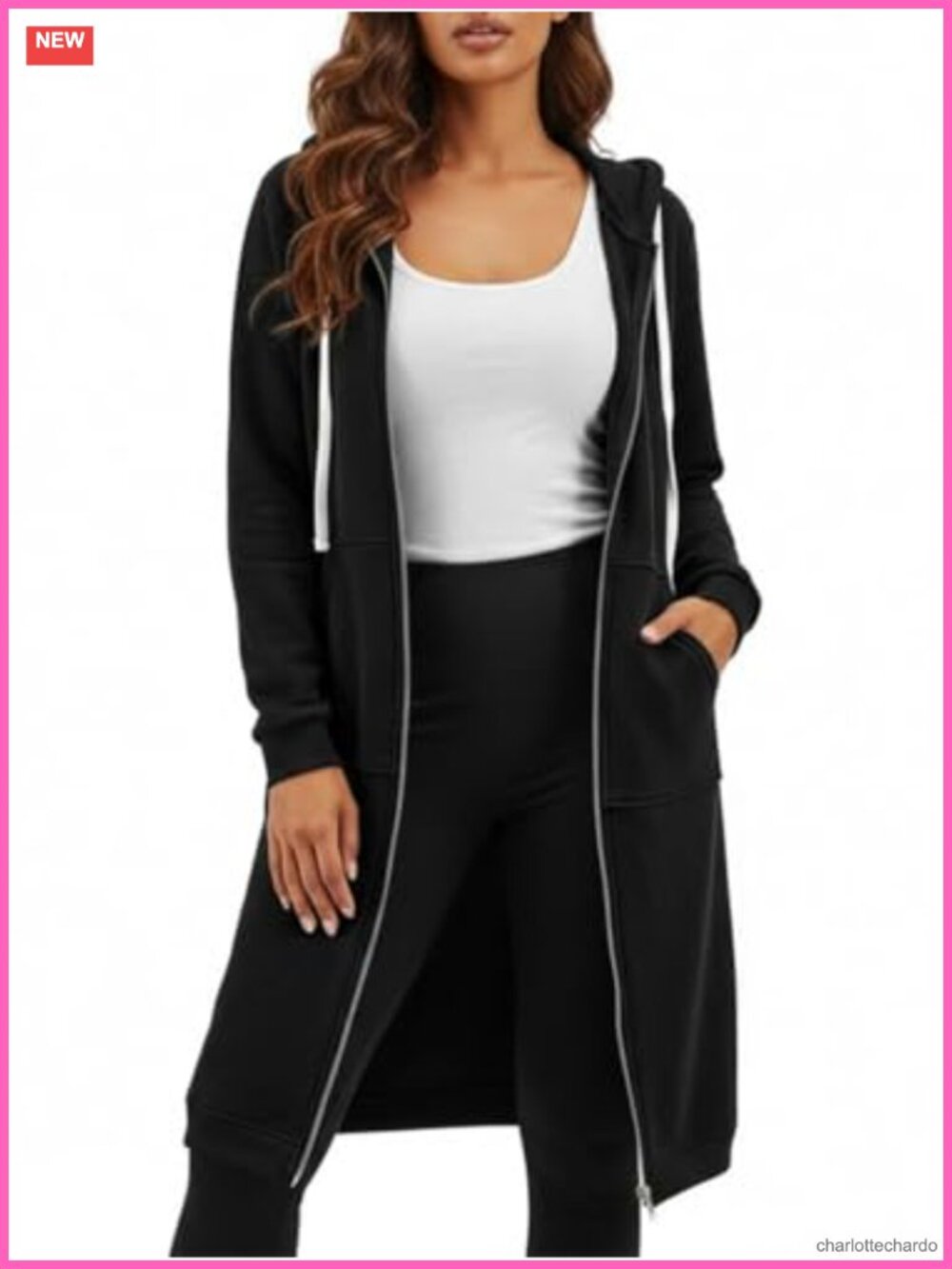 Womens Zip Up Hoodie Fleece Jacket Oversized Long Sleeve Pockets